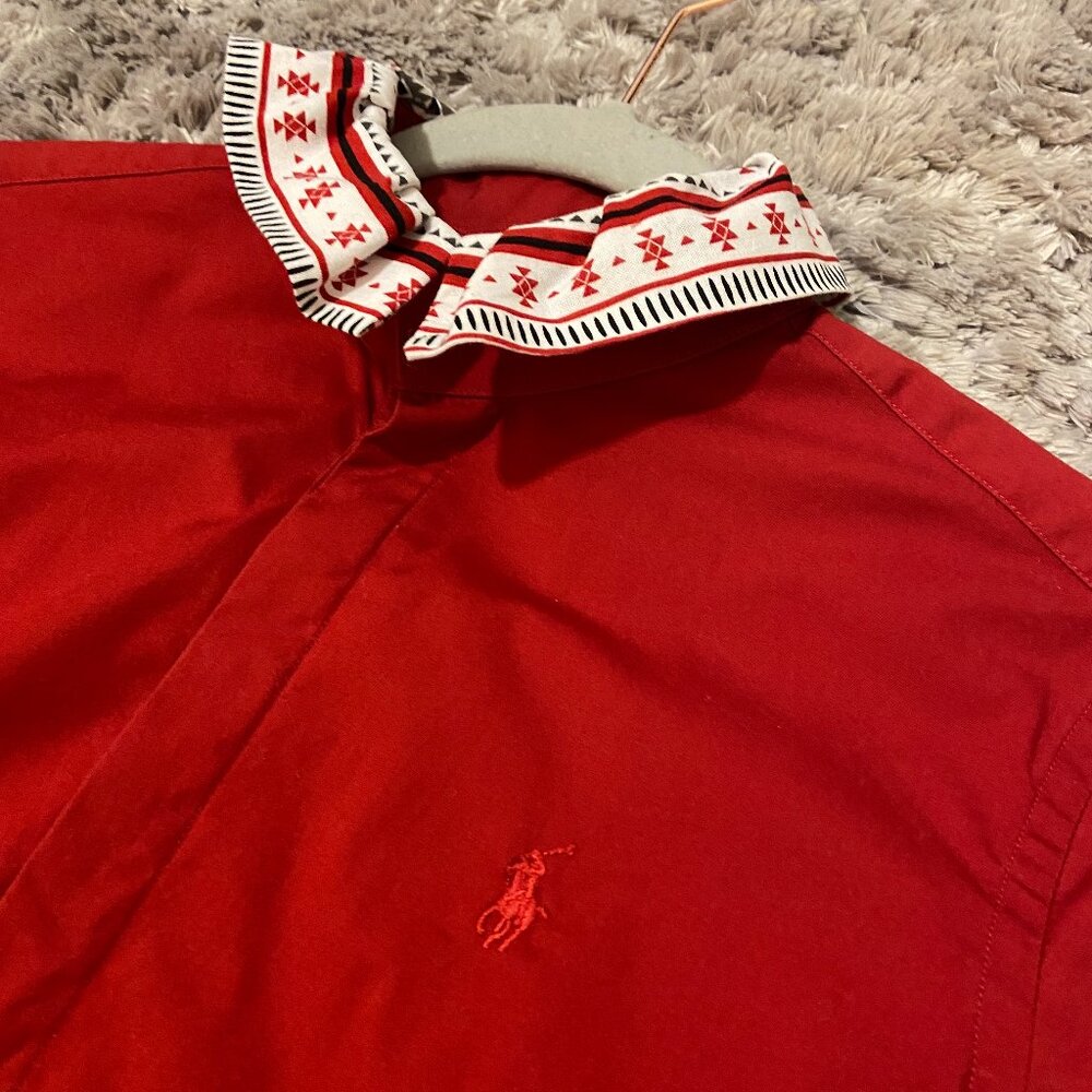 Ralph Lauren Women’s Super Slim Fit Red Shirt 95% Cotton French Cuffs Sz 4 - Picture 4 of 15